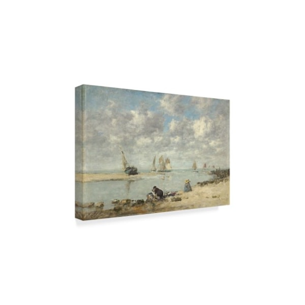 Eugene Louis Boudin 'Washerwoman Near Trouville' Canvas Art,30x47